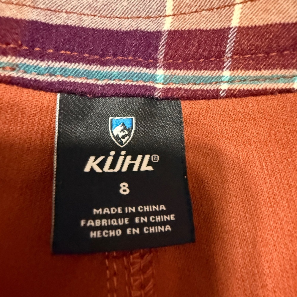 SOLD 26. KÜHL WOMEN’S RUST CORDUROY MINI SKIRT SIZE 8 BUTTON ZIPPER POCKETS - Picture 7 of 10